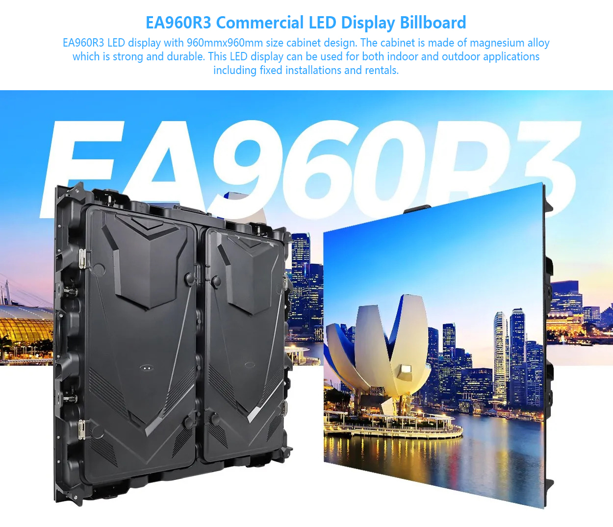 P10 Outdoor 1/4 Scan SMD Die-Cast Rental LED Display 960X960