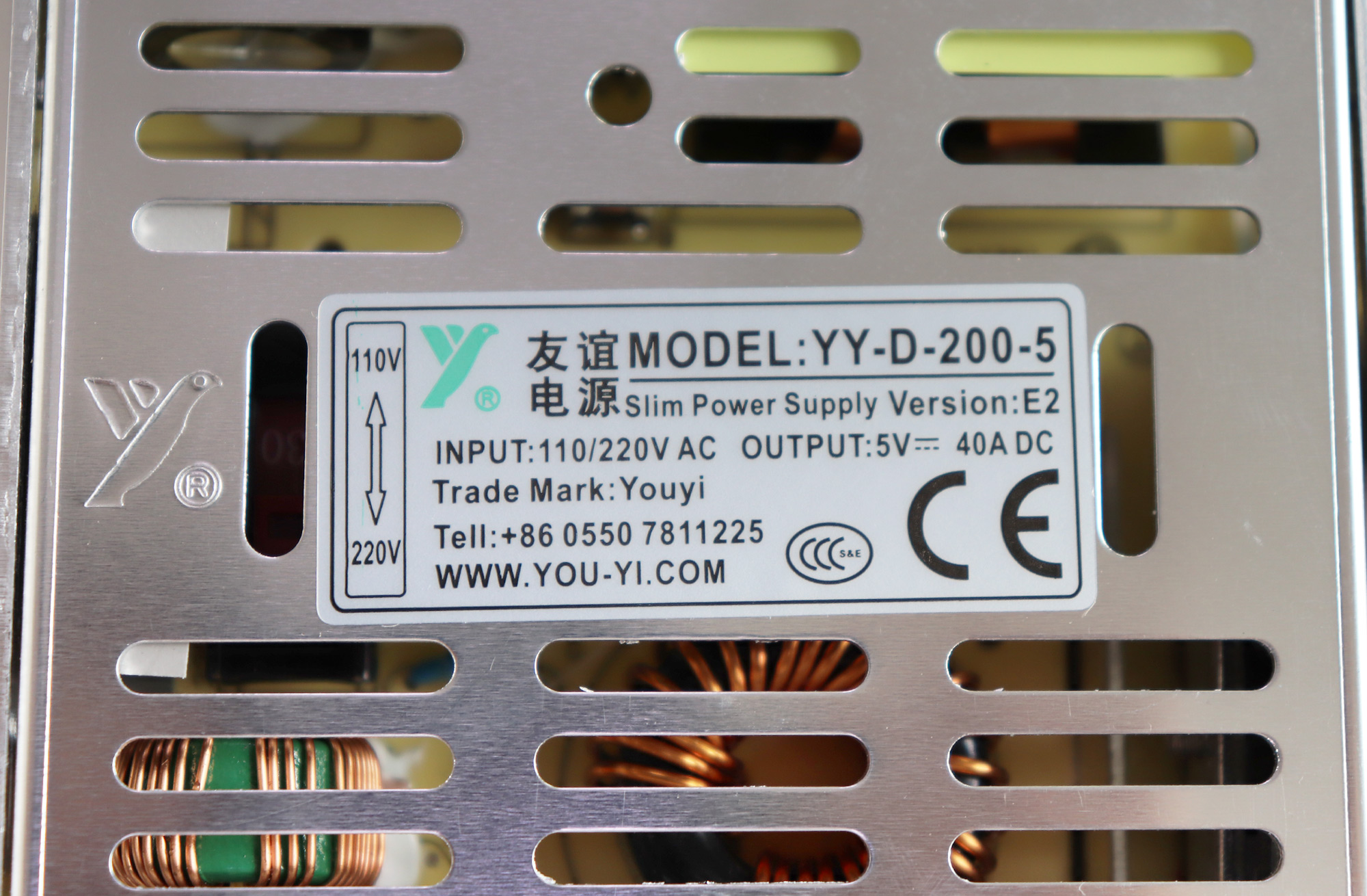 YOU-YI YY-D-200-5 5V40A 200W LED Power Supply