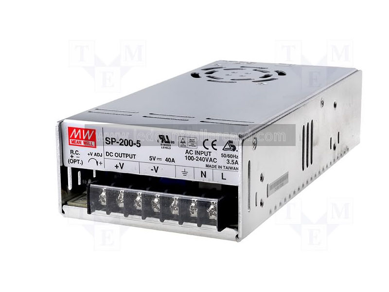 Meanwell SP-200-5  5V40A 200W Remote control EMC LED Power Supplies