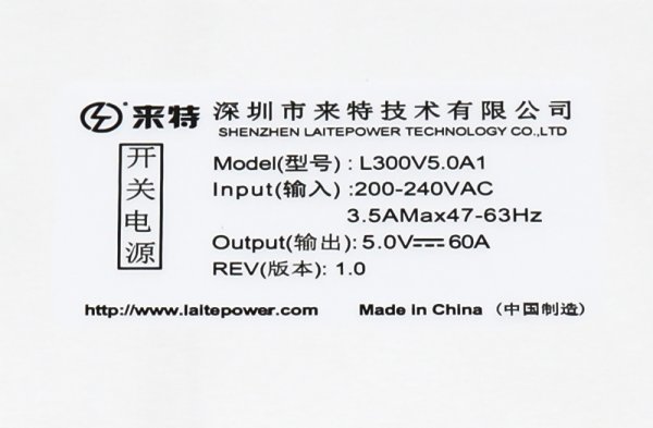 LaitePower L300V5.0A1 LED Screen Power Supply Unit