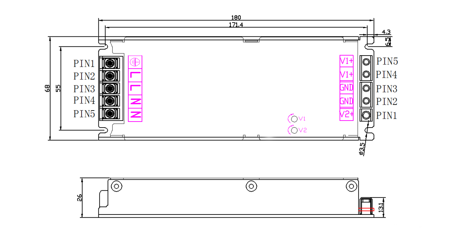 Rong-Electric MDA400PC4.2+3.2 LED display power supply