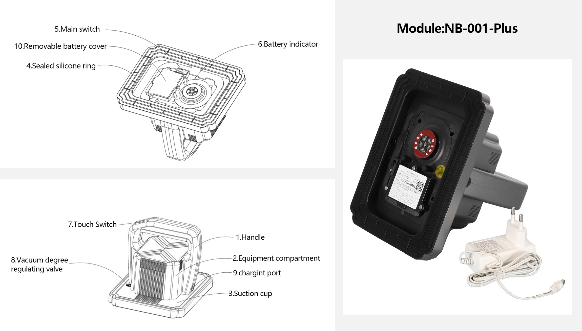 Eagerled Factory Sales NB-001 NB-001-plus LED vacuum Front Maintenance Tool