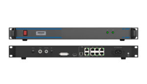 Front view of a 1U rack-mount network appliance labeled KBS600 with power switch and blue accents, ready for installation in a data rack.