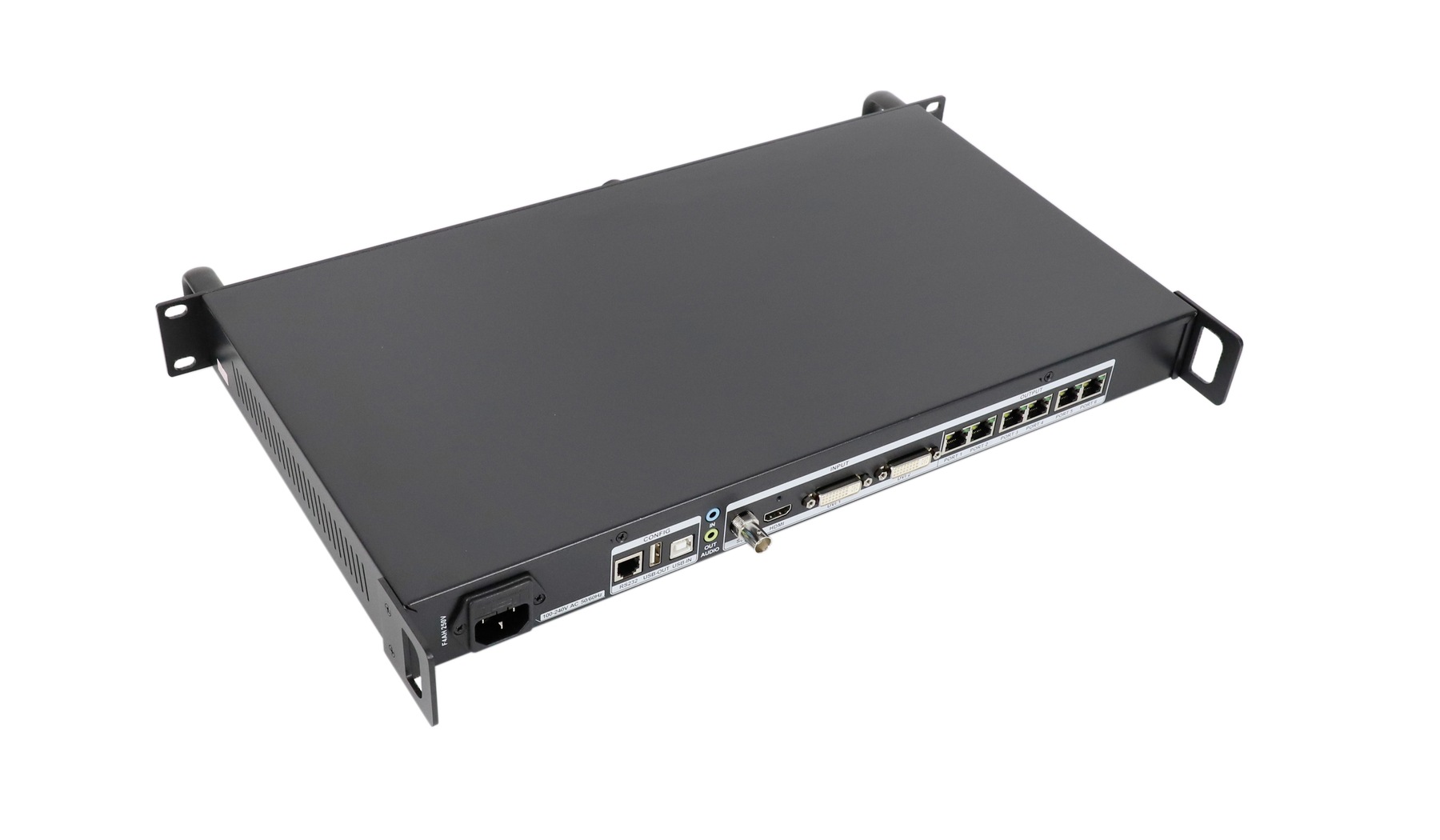 Colorlight X6 Controller Ethernet Output Ports - LED Controller Card Store for LED Display Module, LED Display Parts Colorlight X6 rear three-quarter photograph showing its six output connectors and separate input connectors